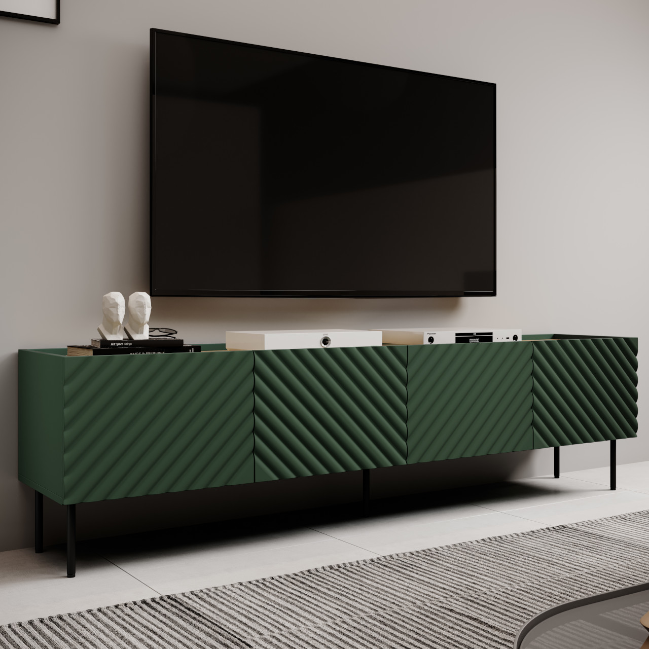 TV szekrény INDA 4D labrador zöld / artisan