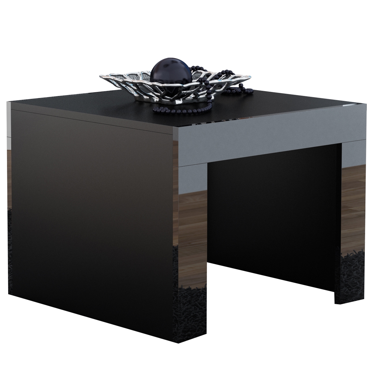 Dohányzóasztal TESS 60 fekete / fekete fényes