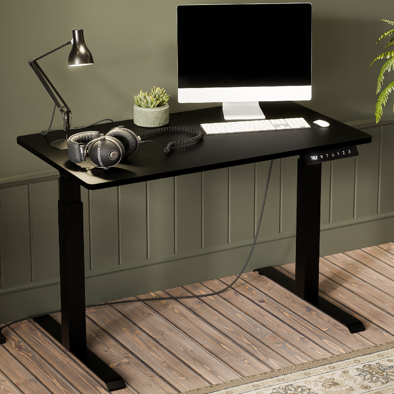 Állítható magasságú íróasztal MOON fekete