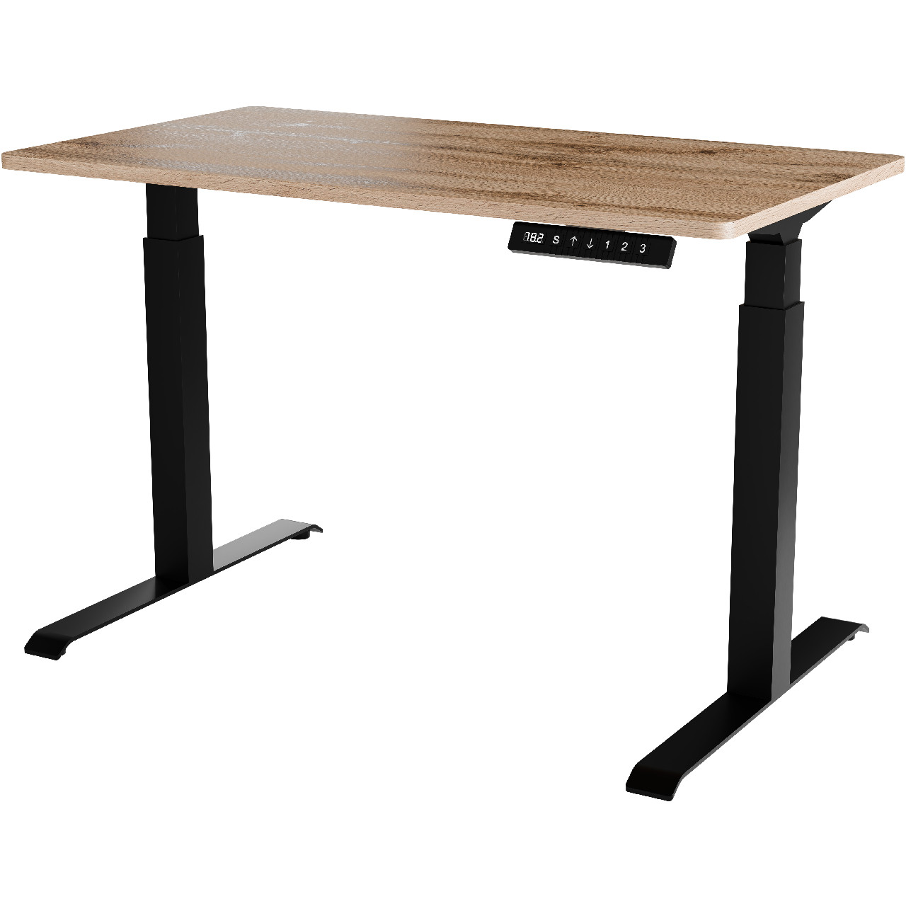 Állítható magasságú íróasztal MOON fekete / wotan tölgy