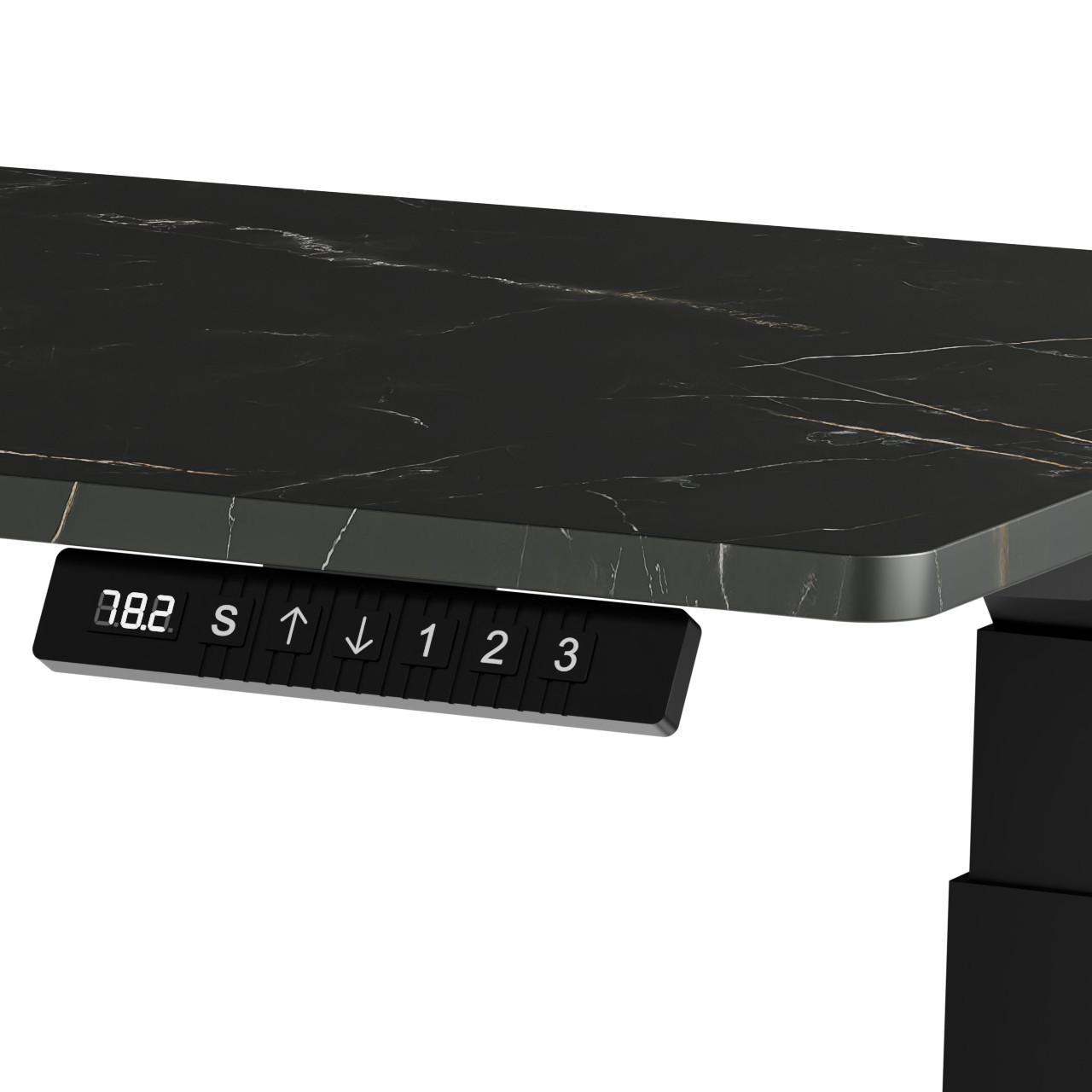 Állítható magasságú íróasztal MOON LONG fekete / wotan tölgy