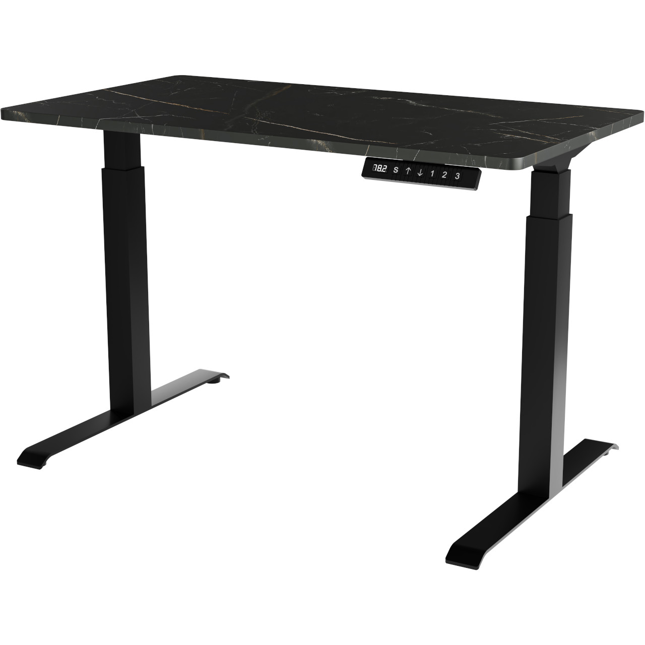 Állítható magasságú íróasztal MOON fekete / wotan tölgy