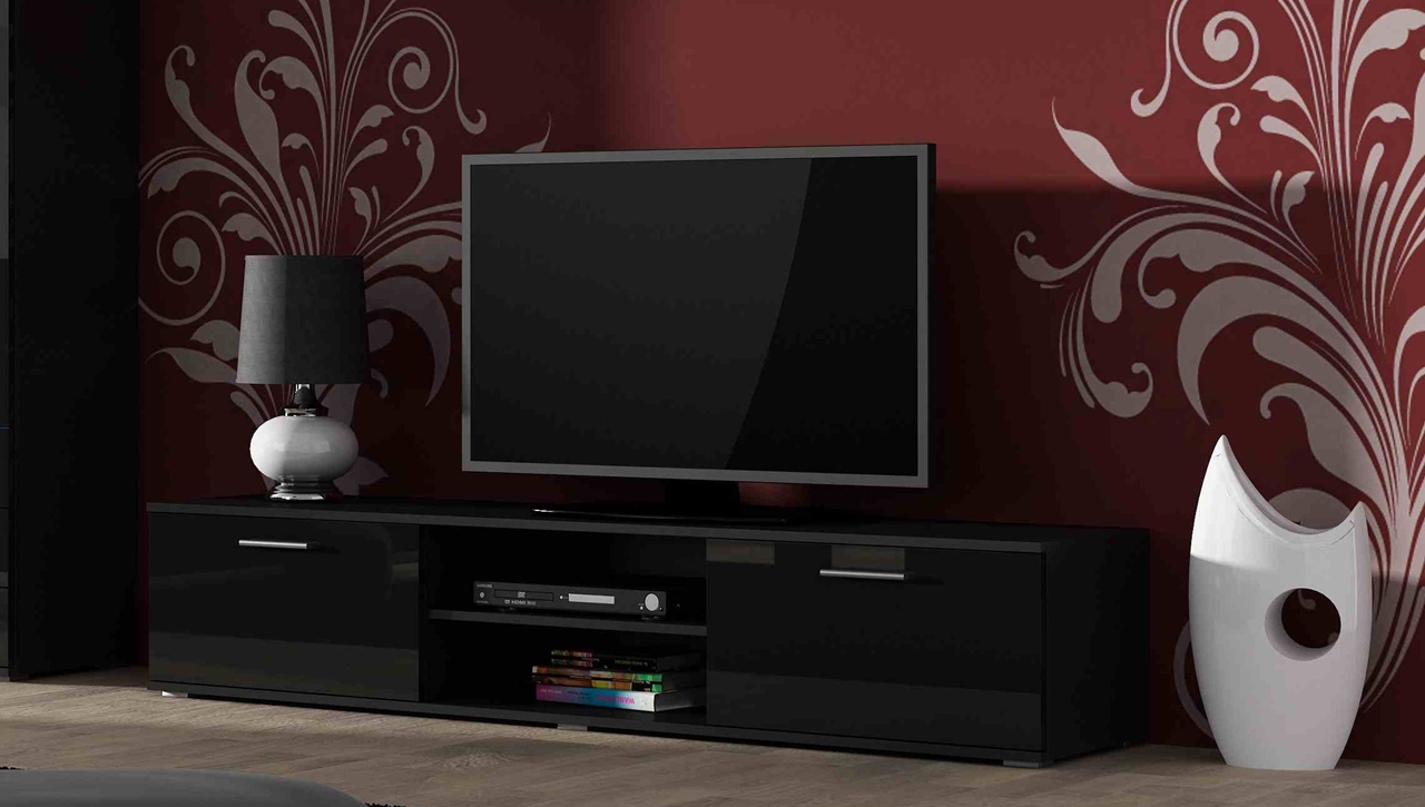 TV szekrény SOHO SH3D fekete / fekete fényes
