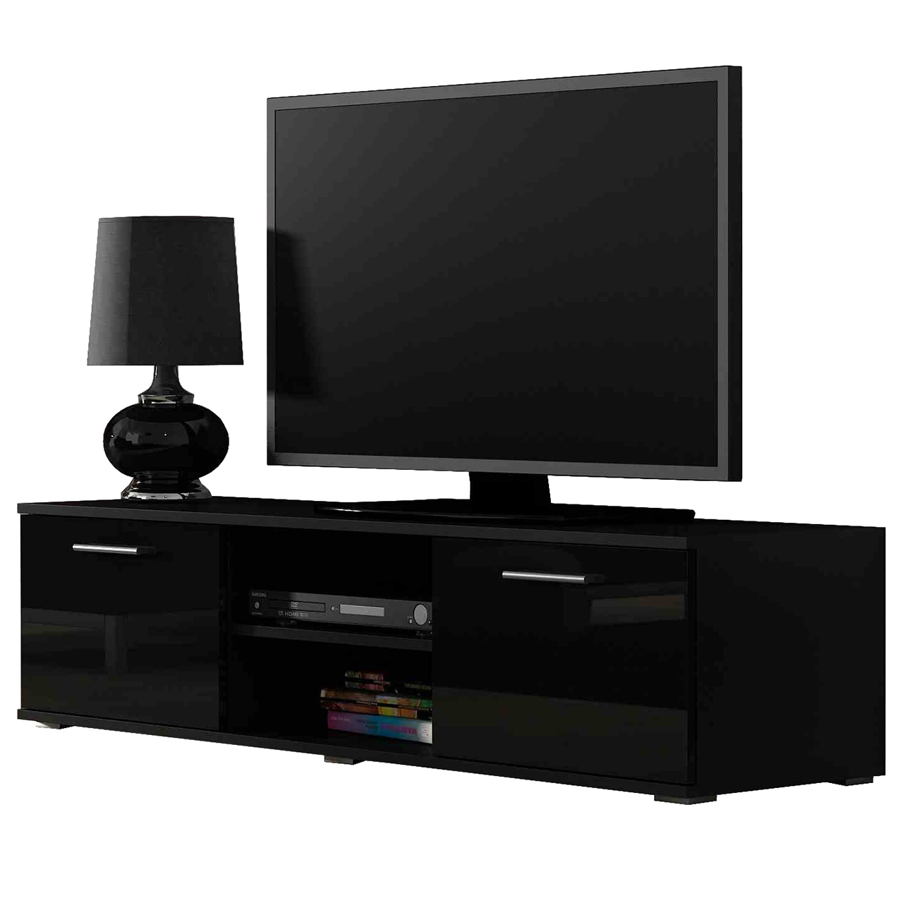 TV szekrény SOHO SH4D fekete / fekete fényes