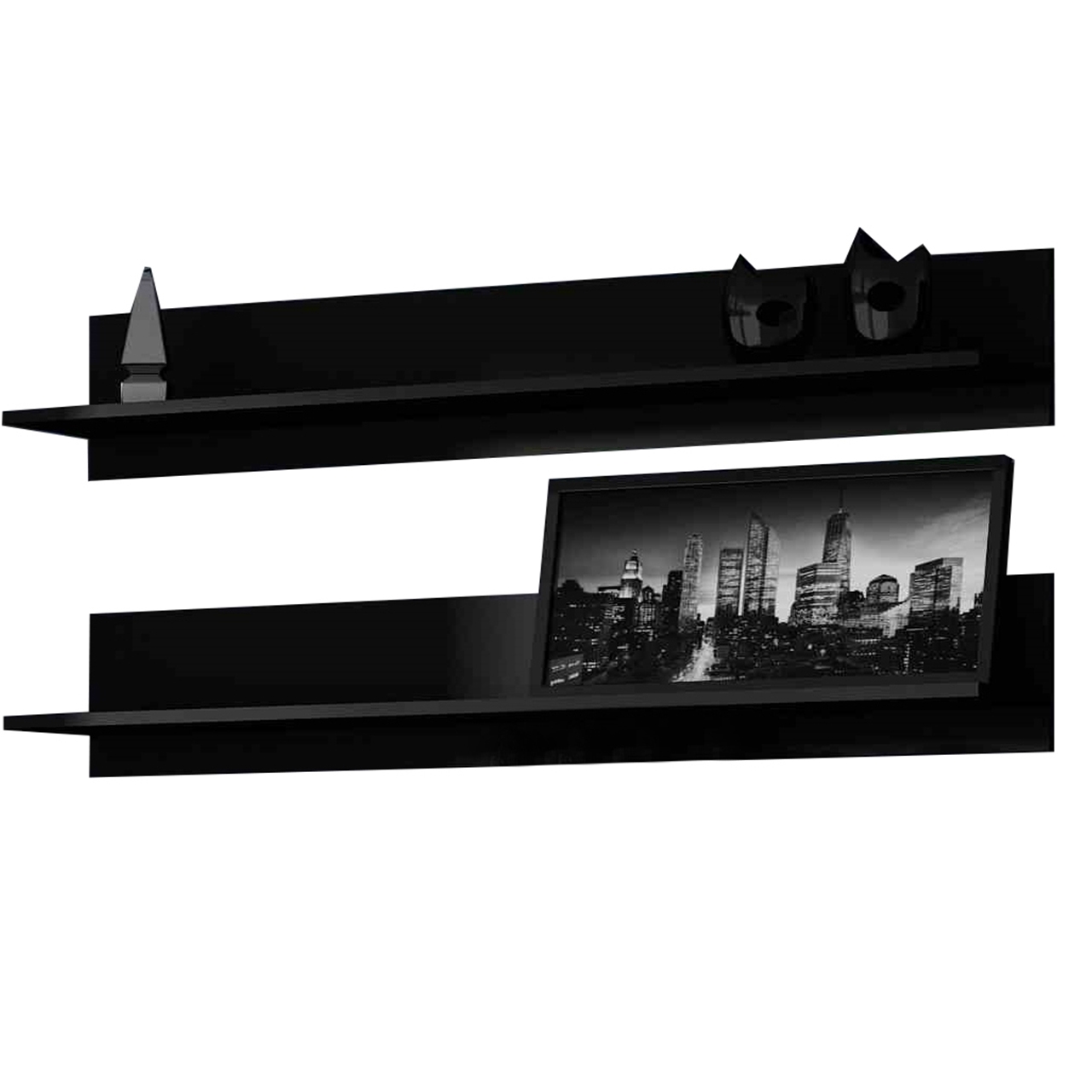 Nappali bútor SOHO 1D fekete / fekete fényes