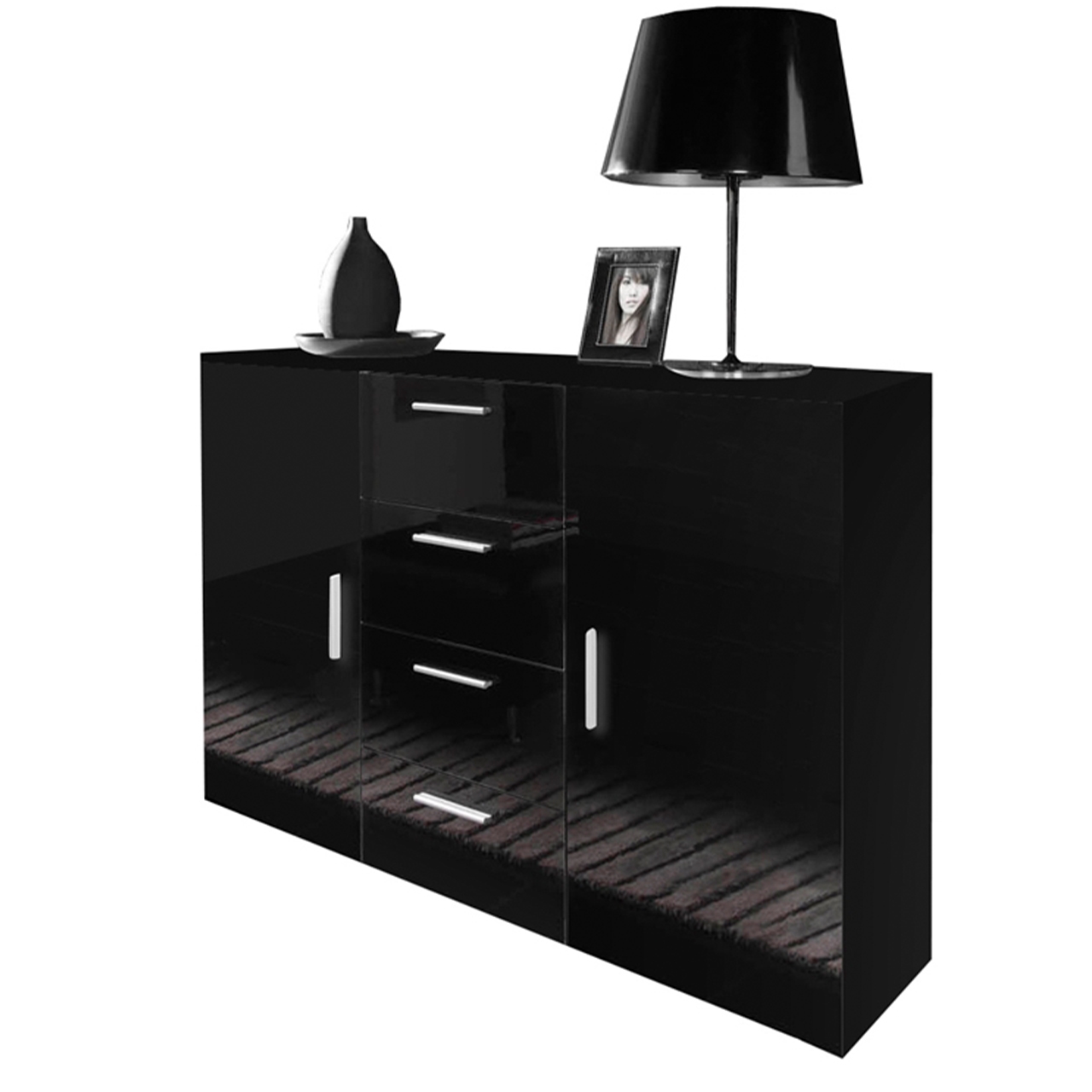 Nappali bútor SOHO 2D fekete / fekete fényes