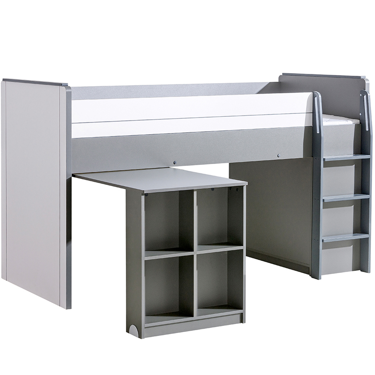 Emeletes ágy íróasztallal COMI GM15 hamuszürke / fehér