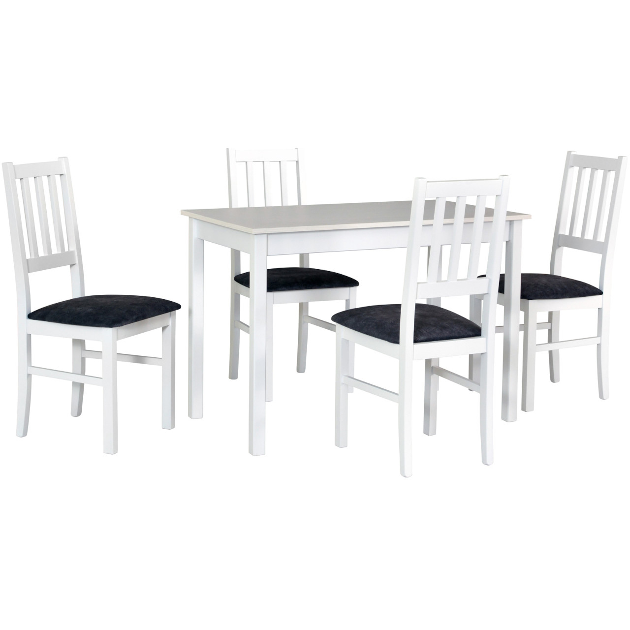 Asztal MAX 2 fehér laminált + szék BOS 4 (4 db) fehér / 24B