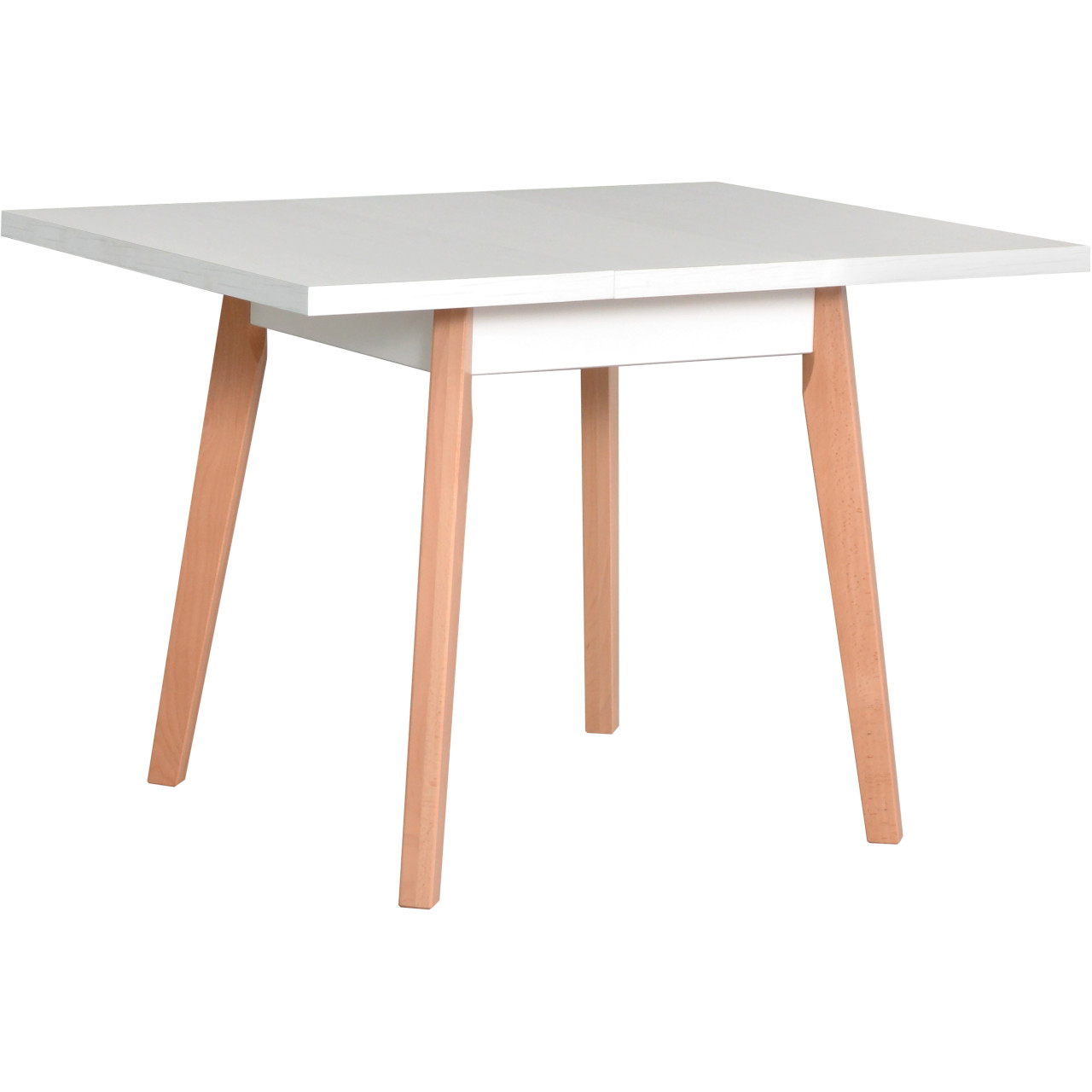 Asztal OSLO 1 L 80x80/110 fehér laminált / természetes bükk