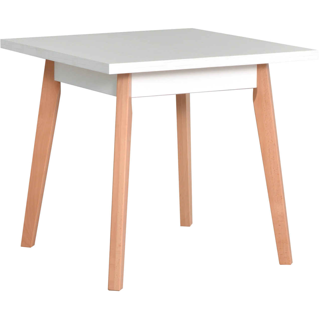 Asztal OSLO 1 80x80 fehér / természetes bükk