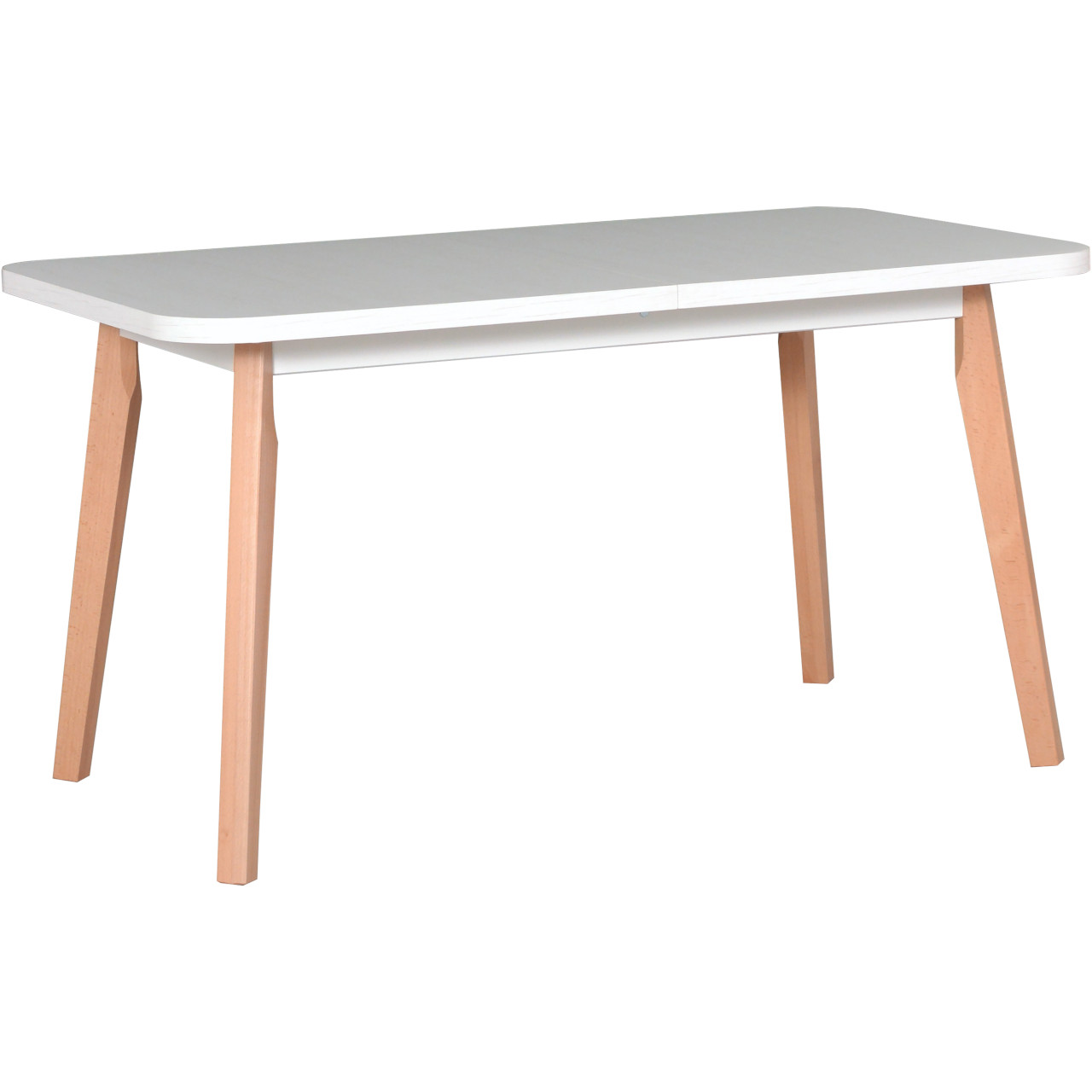 Asztal OSLO 6 80x140/180 fehér laminált / természetes bükk