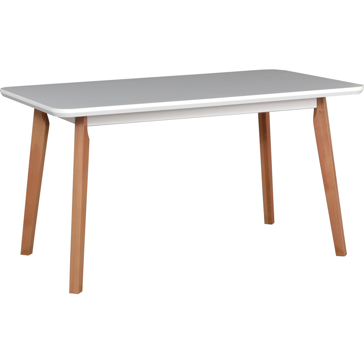 Asztal OSLO 7 80x140/180 fehér MDF / természetes bükk