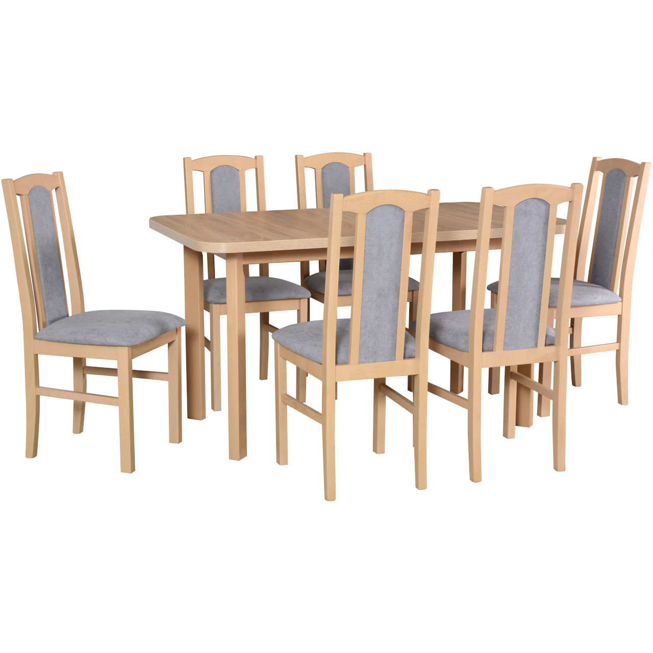 Asztal WENUS 2 P sonoma tölgy laminált + szék BOS 7 (6 db) sonoma / 1B