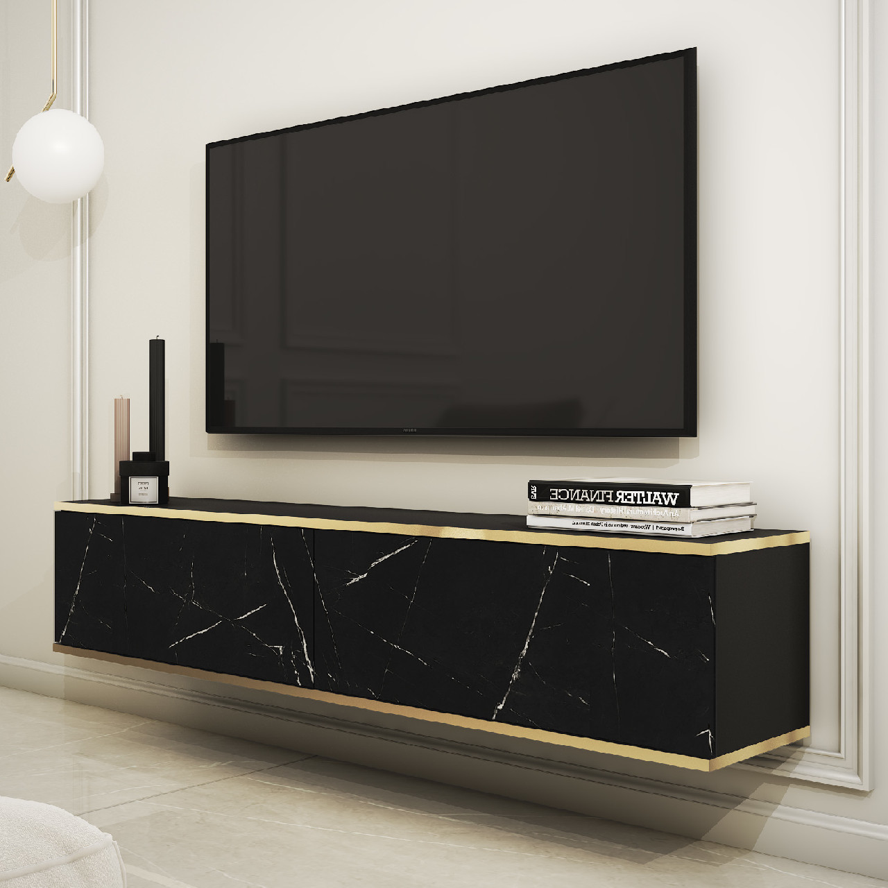 TV szekrény ARA 135 fekete márvány