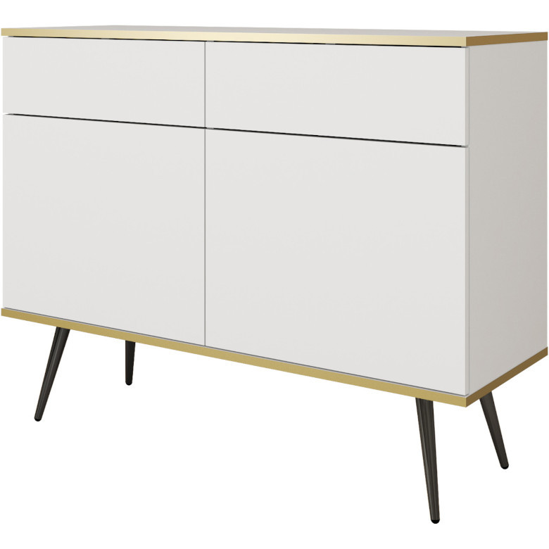 ara ksz107 fiókos komód fehér-fekete