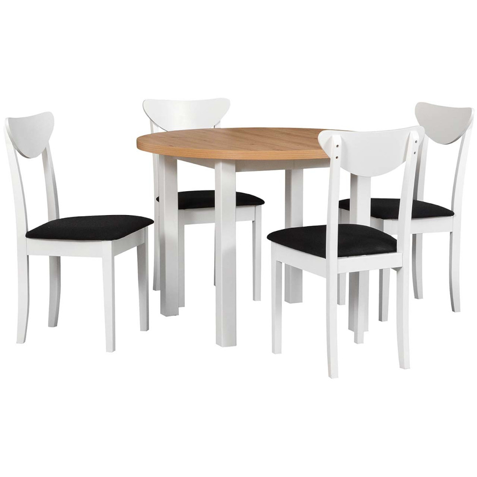 ds25 kézműves asztal laminált fehér dk45 székek fehér 13b
