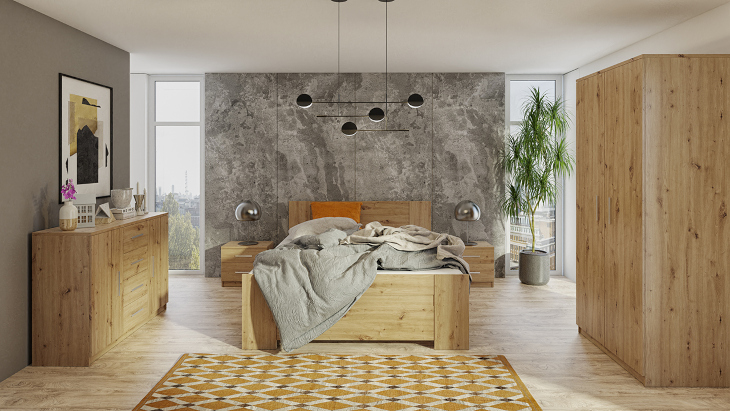 boney 7 tölgyfa kézműves hálószoba