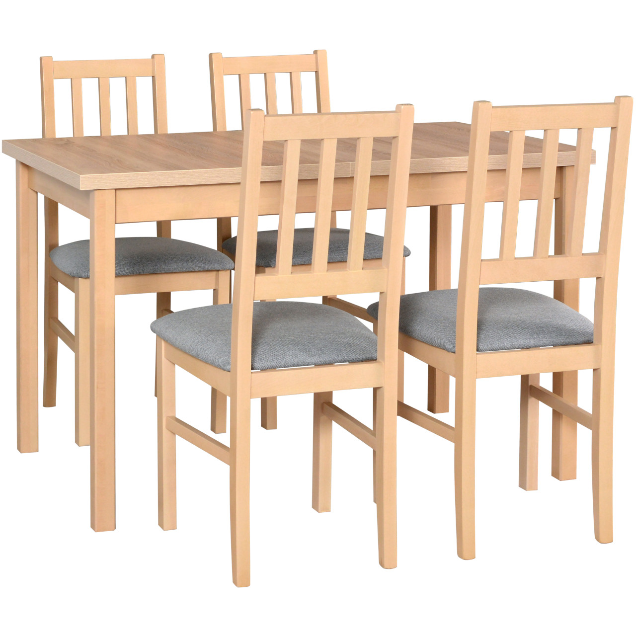 Asztal MAX 10 sonoma tölgy laminált + szék BOS 4 (4 db) sonoma tölgy / 7B