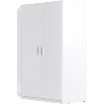 Sarok gardróbszekrény 117cm PARMA 06 alpesi fehér / fehér fényes