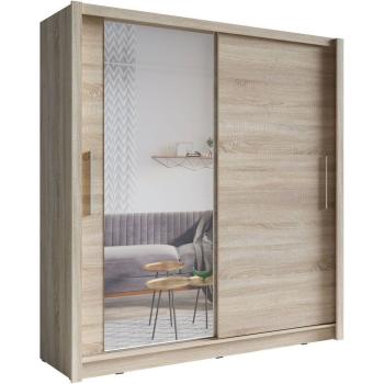 Tolóajtós gardróbszekrény tükörrel 204 BAKI 12 sonoma